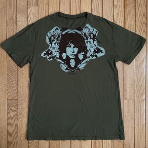 THE DOORS Rock Band Graphic Olive Green T-Shirt
